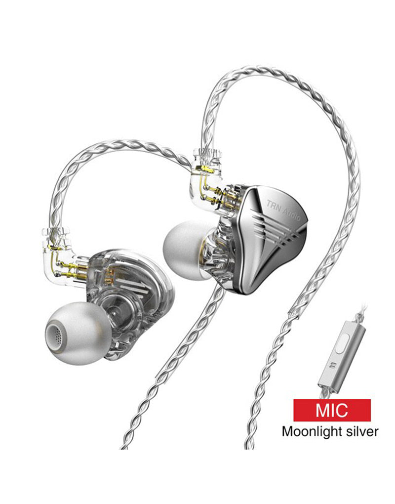 TRN TA2 In Ear Monitors With Mic - Silver image