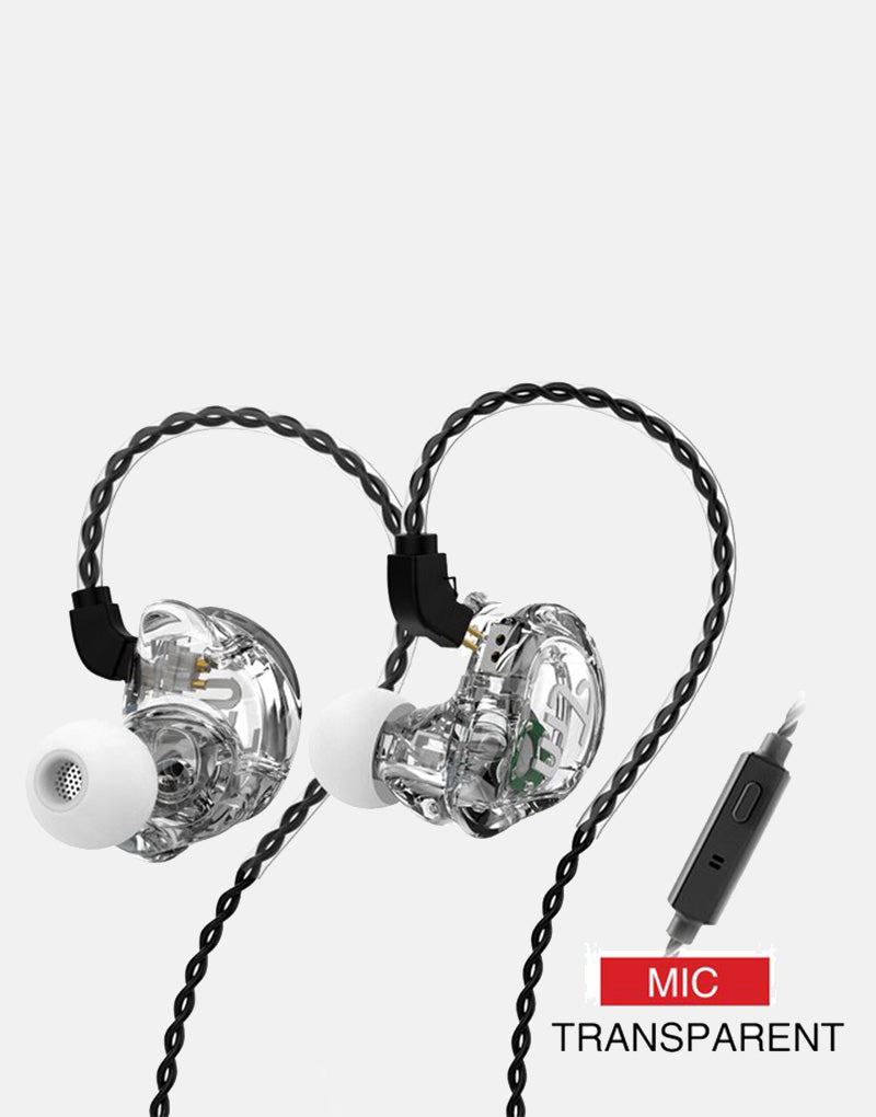 TRN V10 In Ear Monitors With Mic - Transparent image