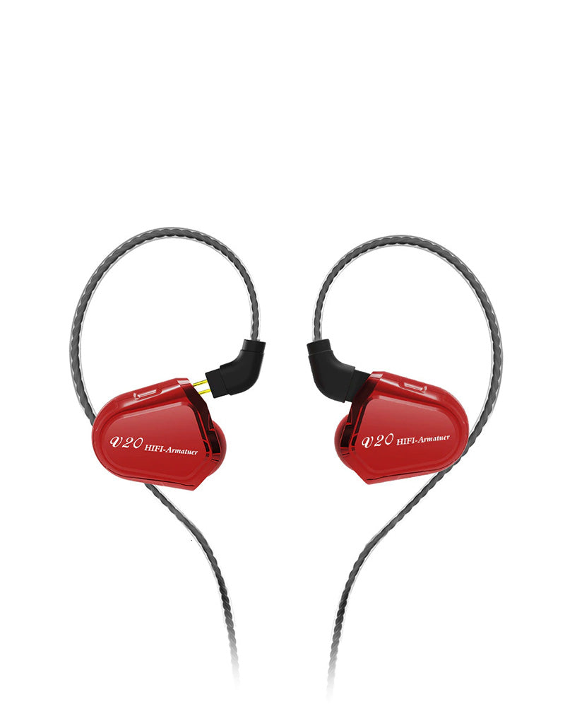TRN V20 RED In Ear Monitors With Mic image 3