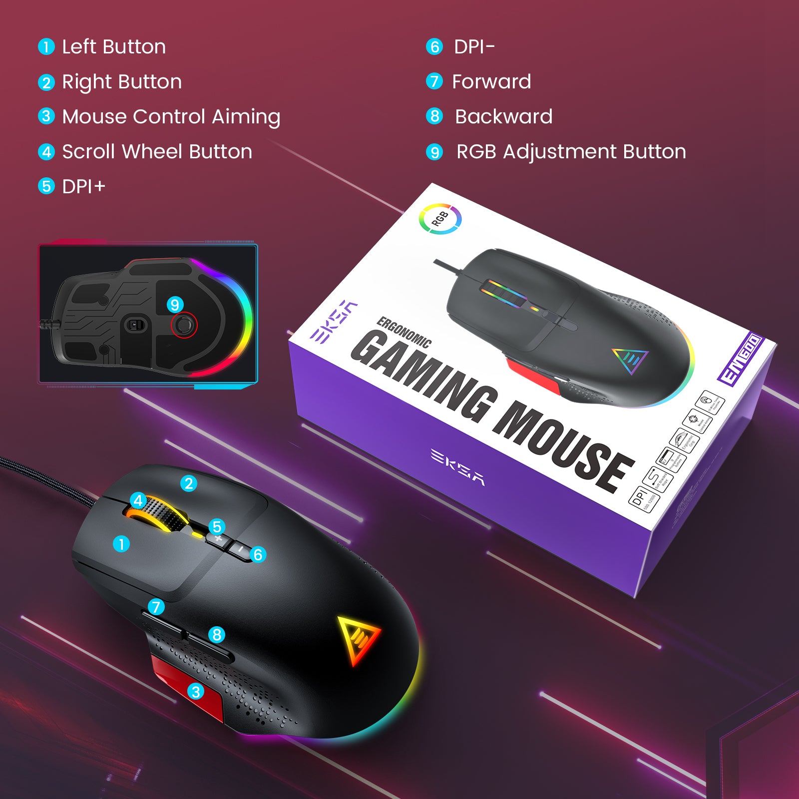 Gaming Mouse EKSA EM600 image 6