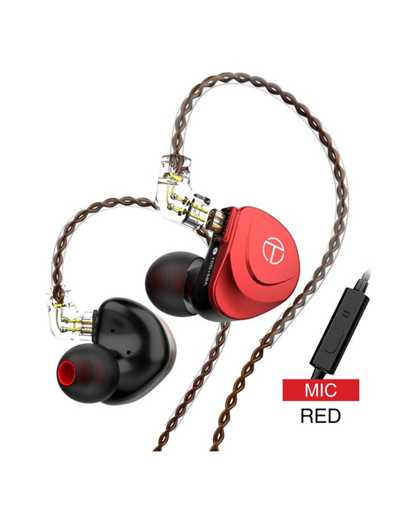 TRN V90S In Ear Monitor With Mic - Red image